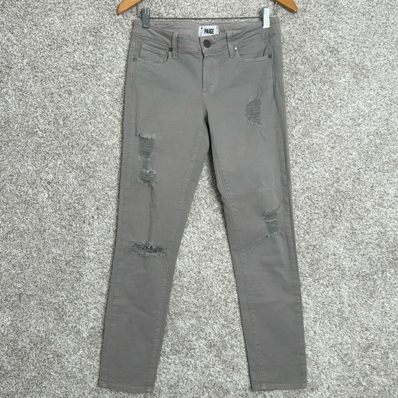 PAIGE Skyline gray distressed Ankle jeans  - Size 27‎ - Picture 1 of 14